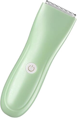 Rechargeable Hair Clipper Light Green Hair Trimmer with Blades Safe Rounded Design for Newborns in Saudi Arabia