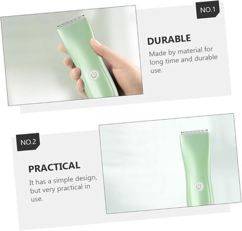 Rechargeable Hair Clipper Light Green Hair Trimmer with Blades Safe Rounded Design for Newborns in Saudi Arabia