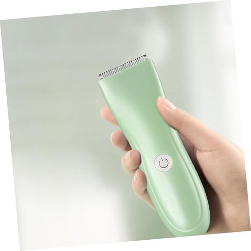 Rechargeable Hair Clipper Light Green Hair Trimmer with Blades Safe Rounded Design for Newborns in Saudi Arabia
