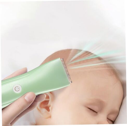 Rechargeable Hair Clipper Light Green Hair Trimmer with Blades Safe Rounded Design for Newborns in Saudi Arabia