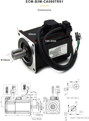 1 قطعة محرك B3 سلسلة 750 واط ASD-B3-0721-E ECM-B3M-CA0807RS1 ECM-B3M-CA0807SS1 2.4NM 3000 دورة في الدقيقة مع كابل 3M (ASD-B3-0721-E) in Saudi Arabia