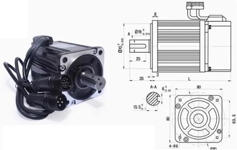 1PCS 90ST-M02430 AASD-15A 220V ACServo Motor 3000RPM 2.4 N.M. 0.75KW servomotor Single-Phase ac Drive Permanent Magnet Matched Driver(with blackRS485) in Saudi Arabia