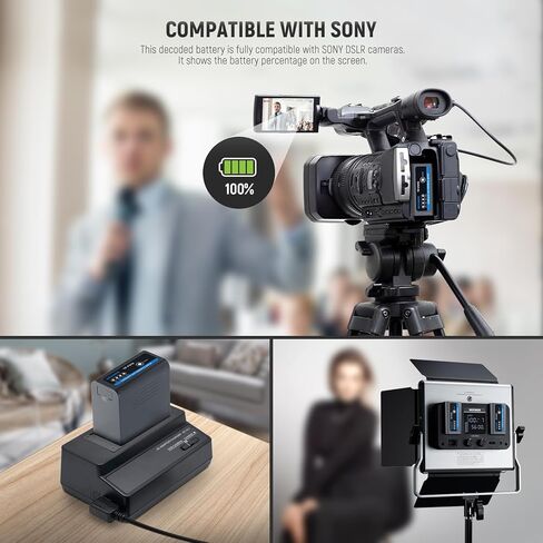 بطارية بديلة 10500 مللي أمبير NP-F970 من NEEWER، شحن سريع PD 45 وات، 2.3 ساعة مشحونة بالكامل، OLED/USB A/USB C، لشاشة الكاميرا المتوافقة مع Sony FX3 FX30 A7IV A7SIII Canon R5 R6 Nikon Z8، NW-F970U in Kuwait