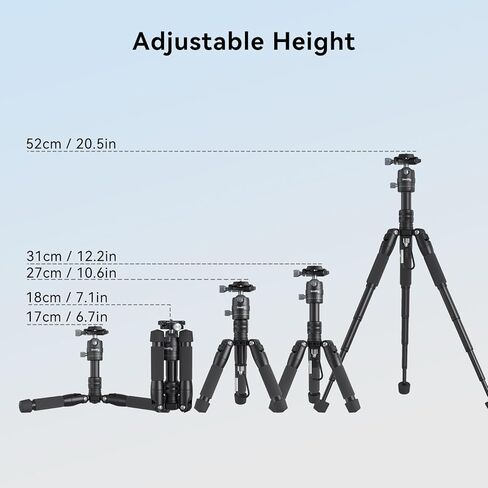 SmallRig VT-20Pro 21.2"/ 53.8cm Mini Tripod for Camera and Phone, Aluminum Alloy Small Desktop Tripod with 360° Ball Head, Table tripods Load Up to 11lb / 5kg in Saudi Arabia