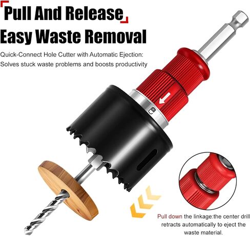 Hole Saw Arbor Pilot Drill bit 5/8" Hex Shank Quick Release Rod Coring Hole Drill Rod Hole Saw for Wood, PVC, Plastic, Metal Gypsum Boards.16Mm in Saudi Arabia