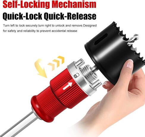 Hole Saw Arbor Pilot Drill bit 5/8" Hex Shank Quick Release Rod Coring Hole Drill Rod Hole Saw for Wood, PVC, Plastic, Metal Gypsum Boards.16Mm in Saudi Arabia