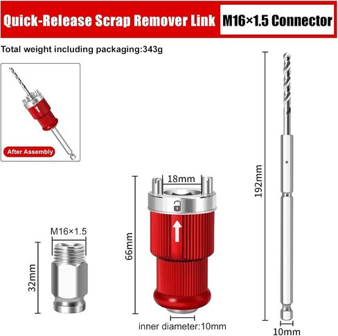 Hole Saw Arbor Pilot Drill bit 5/8" Hex Shank Quick Release Rod Coring Hole Drill Rod Hole Saw for Wood, PVC, Plastic, Metal Gypsum Boards.16Mm in Saudi Arabia