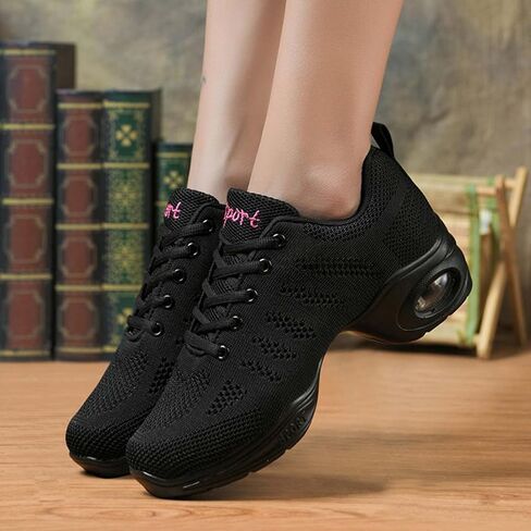 Women's Jazz Shoes Split Sole Dance Sneakers Lace Up Zumba Modern Shoes in Saudi Arabia