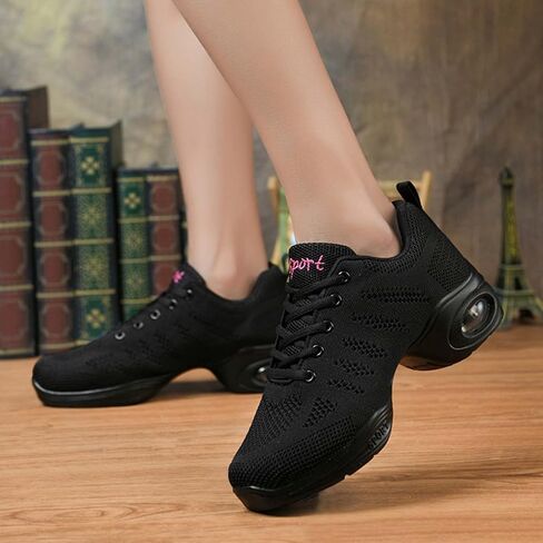 Women's Jazz Shoes Split Sole Dance Sneakers Lace Up Zumba Modern Shoes in Saudi Arabia