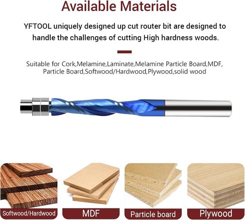 No More Bearing Pop-Off Flawless Clean Cut for Veneered Wood 1/4 Shank Flush Trim Compression Spiral Router Bit with Locking Top Bearing Design K30 Carbide 1 Inch CL Extra Long 3" OVL in Saudi Arabia
