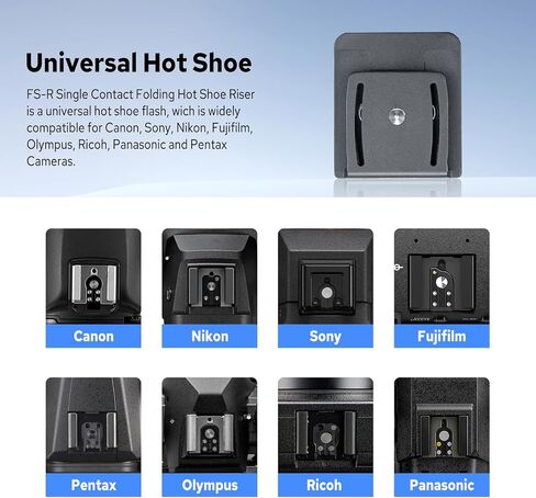 Godox FS-R Single Contact Hot Shoe Riser Hot ShoeTilt, Unique Folding Design, for GODOX IM30 IM20 IM22 Mini Single-Point Hot Shoe Flash, Raises Flash 30mm Height to Reduce Lens Shadow in Saudi Arabia