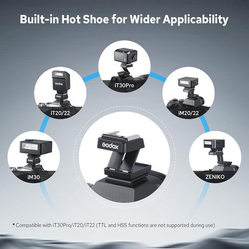 Godox FS-R Single Contact Hot Shoe Riser Hot ShoeTilt, Unique Folding Design, for GODOX IM30 IM20 IM22 Mini Single-Point Hot Shoe Flash, Raises Flash 30mm Height to Reduce Lens Shadow in Saudi Arabia