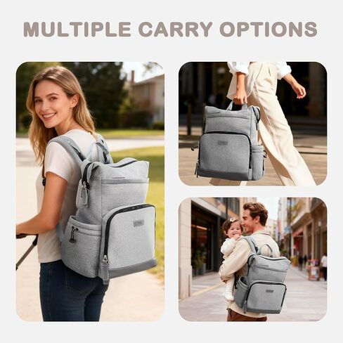 VONAL Diaper Bag Backpack, Lightweight Baby Diaper Bags, Travel Large Diaper Bag with Changing Station, Black Diaper Backpack for Boys Girls Newborn with Insulated Pockets, Stroller Straps in Saudi Arabia