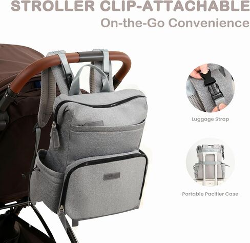 VONAL Diaper Bag Backpack, Lightweight Baby Diaper Bags, Travel Large Diaper Bag with Changing Station, Black Diaper Backpack for Boys Girls Newborn with Insulated Pockets, Stroller Straps in Saudi Arabia