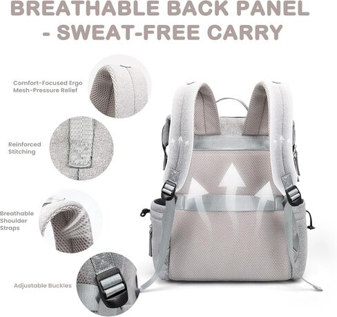 VONAL Diaper Bag Backpack, Lightweight Baby Diaper Bags, Travel Large Diaper Bag with Changing Station, Black Diaper Backpack for Boys Girls Newborn with Insulated Pockets, Stroller Straps in Saudi Arabia