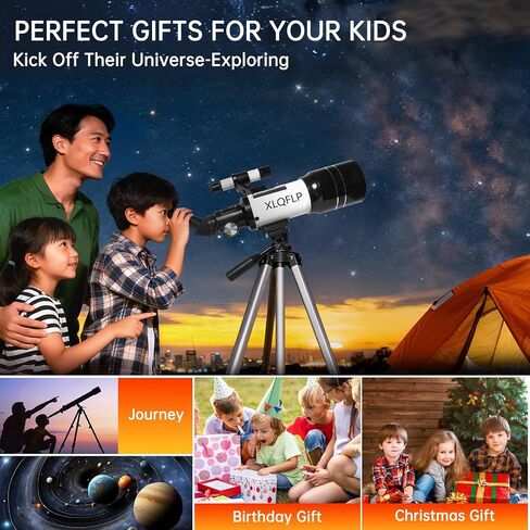 Telescope for Kids & Adults, 70mm Aperture 300mm Telescopes for Astronomy Beginners, 15X-150X Magnification Portable Refractor Telescope with Adjustable Tripod, Phone Adapter, White in Saudi Arabia