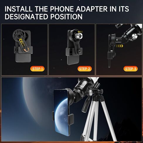 Telescope for Kids & Adults, 70mm Aperture 300mm Telescopes for Astronomy Beginners, 15X-150X Magnification Portable Refractor Telescope with Adjustable Tripod, Phone Adapter, White in Saudi Arabia
