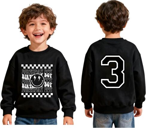Birthday Boy Sweatshirt 2-7 years old Kids Boy Smiling face Birthday Pullover Tees Toddler Party Outfits in Kuwait