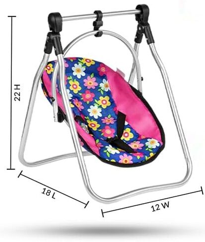 Fash N Kolor Doll Play Set 3 in 1 Doll Set, 1 Pack N Play, Doll Stroller, Doll High Chair Fits Up to 18'' Doll (Flower Swing) in Kuwait