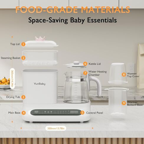جهاز تسخين زجاجات الأطفال وجهاز البخار، غلاية تركيبة سعة 44 أونصة مع التجفيف والبخار، جهاز تسخين زجاجات متعدد الوظائف لحليب الأم والأغذية وأساسيات الأطفال in Kuwait