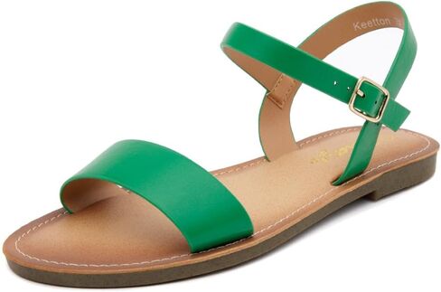 Herstyle Flat Sandals for Women – Open Toe One Band Ankle Strap Dressy Summer Sandals, Casual Strappy Slip-On Flats with Adjustable Buckle in Saudi Arabia