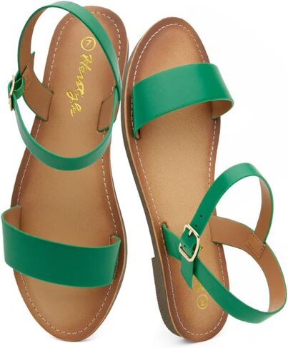 Herstyle Flat Sandals for Women – Open Toe One Band Ankle Strap Dressy Summer Sandals, Casual Strappy Slip-On Flats with Adjustable Buckle in Saudi Arabia