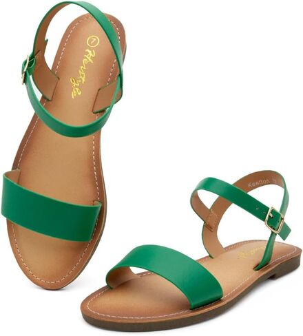 Herstyle Flat Sandals for Women – Open Toe One Band Ankle Strap Dressy Summer Sandals, Casual Strappy Slip-On Flats with Adjustable Buckle in Saudi Arabia