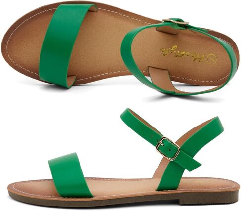Herstyle Flat Sandals for Women – Open Toe One Band Ankle Strap Dressy Summer Sandals, Casual Strappy Slip-On Flats with Adjustable Buckle in Saudi Arabia