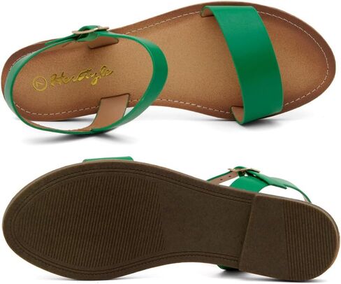 Herstyle Flat Sandals for Women – Open Toe One Band Ankle Strap Dressy Summer Sandals, Casual Strappy Slip-On Flats with Adjustable Buckle in Saudi Arabia