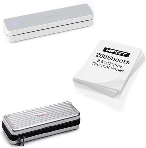 HPRT Portable Printer White& 200 Sheets Thermal Paper& Printer Case in Saudi Arabia