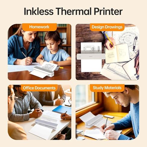 HPRT Portable Printer White& 200 Sheets Thermal Paper& Printer Case in Saudi Arabia