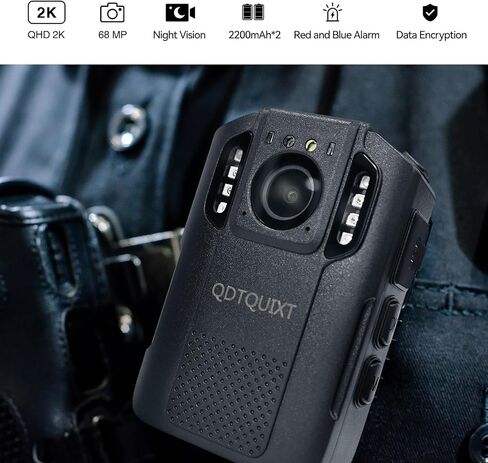 Body Camera for Law Enforcement,12.5H 3600mAh Battery 2K/1080P Video 68MP Photo,Infrared Night Vision & Motion Detection,512GB TF Support 2M Drop Resistant (64G) in Saudi Arabia