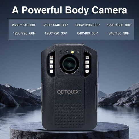 Body Camera for Law Enforcement,12.5H 3600mAh Battery 2K/1080P Video 68MP Photo,Infrared Night Vision & Motion Detection,512GB TF Support 2M Drop Resistant (64G) in Saudi Arabia