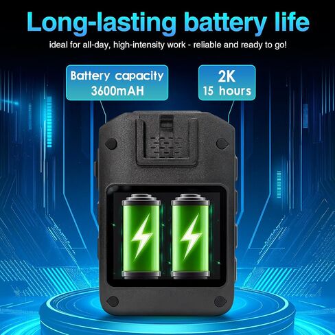 Body Camera for Law Enforcement,12.5H 3600mAh Battery 2K/1080P Video 68MP Photo,Infrared Night Vision & Motion Detection,512GB TF Support 2M Drop Resistant (64G) in Saudi Arabia