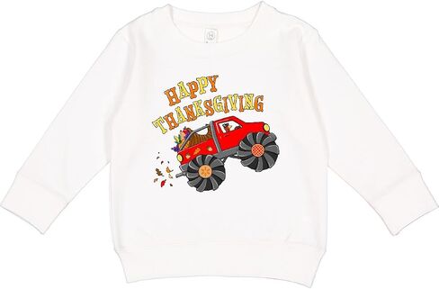 inktastic Happy Thanksgiving Monster Truck with Turkey and Toddler Sweatshirt in Saudi Arabia