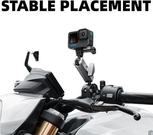 Motorcycle Mount, Sturdy & Adjustable Multi - Device Mount with Secure Clamp,for Holding Phones, Cameras During Riding, Travel, Adventure, Ensuring Stable & Convenient Use in Kuwait