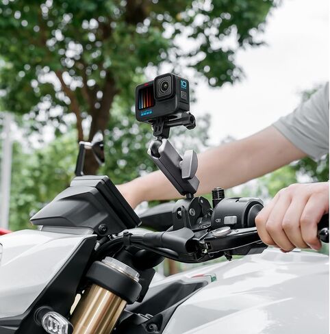 Motorcycle Mount, Sturdy & Adjustable Multi - Device Mount with Secure Clamp,for Holding Phones, Cameras During Riding, Travel, Adventure, Ensuring Stable & Convenient Use in Kuwait