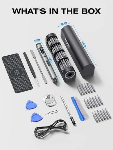 90-in-1 Mini Electric Screwdriver, SMOOTHARMOR Precision Screwdriver Set Cordless with 78 S2 Bits, 0.15-0.55 N.m Torque, Magnetic Storage, 500mAh, LED Light, Power Repair Tool Kit for Phone Laptop PS5 in Saudi Arabia
