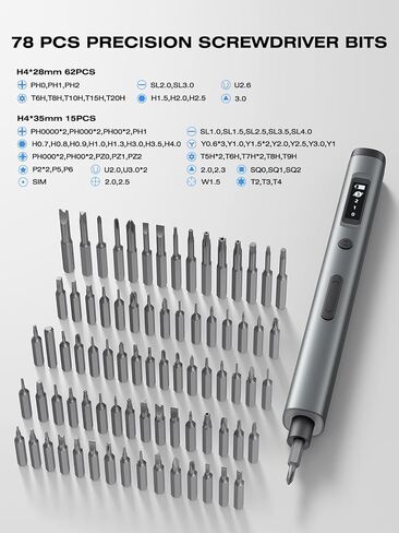 90-in-1 Mini Electric Screwdriver, SMOOTHARMOR Precision Screwdriver Set Cordless with 78 S2 Bits, 0.15-0.55 N.m Torque, Magnetic Storage, 500mAh, LED Light, Power Repair Tool Kit for Phone Laptop PS5 in Saudi Arabia