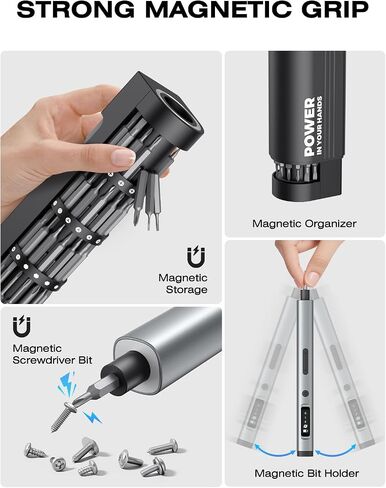 90-in-1 Mini Electric Screwdriver, SMOOTHARMOR Precision Screwdriver Set Cordless with 78 S2 Bits, 0.15-0.55 N.m Torque, Magnetic Storage, 500mAh, LED Light, Power Repair Tool Kit for Phone Laptop PS5 in Saudi Arabia
