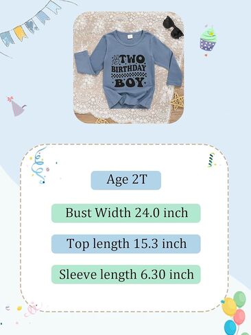 2nd Birthday Shirt Toddler Boy Two Year Old Birthday Outfit Long Sleeve Cotton T Shirt Clothes in Saudi Arabia