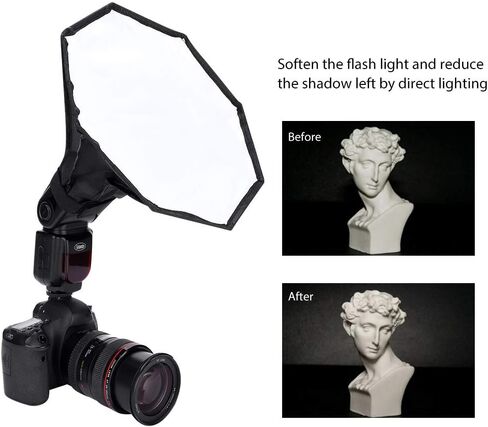 30cm Portable Universal Flash Flashlight Softbox Diffuser for External Soften Light with Reflector Inside,Suitable for Digital Camera in Saudi Arabia