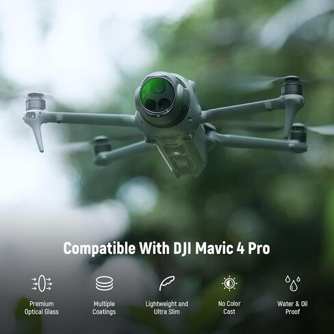 NEEWER 4 Pack ND Filter Set Compatible with DJI Mavic 4 Pro (ND8/ND16/ND32/ND64), Screw On Multicoated Optical Glass Neutral Density Drone Camera Lens Filter with Magnetic Storage Case, FL-C44 in Saudi Arabia