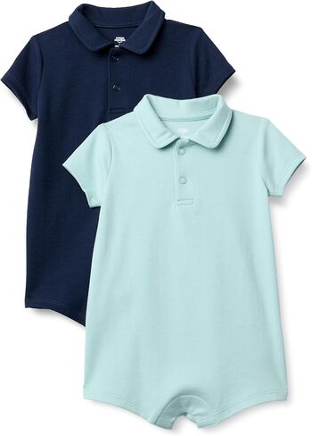 Amazon Essentials x Sofia Grainge Baby Boys' Short Sleeve Romper, Pack of 2 in Saudi Arabia