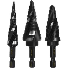 M35 Cobalt Step Drill Bit for Metal, Carbon Steel, Stainless Steel, Wood, Plastic,3 PCS, 1/8"-7/8" in Saudi Arabia