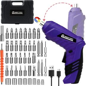 Electric Screwdriver Cordless, 3.6V Cordless Screwdriver Rechargeable, 47Pcs Small Power Screwdriver Set with Pivoting Handle and LED Light, 3Nm Battery Screw Gun for DIY Enthusiasts in Saudi Arabia