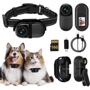 Cat Camera Collar with Video Recording,with 16G SD Card 1080p HD Mini Action Sport Cam,All Activities Pet Supplies/Stuff,Outdoor/Inoor Wireless Birthday Gift Black in Saudi Arabia