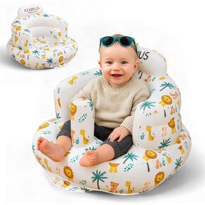 Inflatable Baby Seat Floor Seats for Babies 3 Months and Up for Infants, Blow Up Chair Inflatable Baby Chair, Infant Chair with Built in Air Pump (Inflatable Seat Safari) in Saudi Arabia