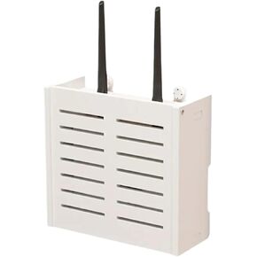 صندوق تخزين جهاز توجيه WiFi مثبت على الحائط، رف جهاز توجيه WiFi، منظم الكابلات والطاقة مع صندوق تخزين، رف حائط مزخرف موفر للمساحة (النوع 2) in Kuwait