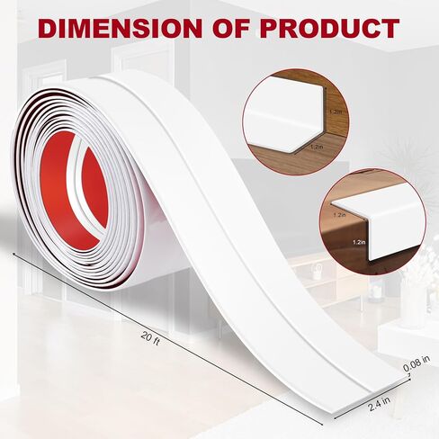 1.6 Inch x 10 Feet Wall Corner Protector Peel and Stick Corner Trim Molding Strip Self Adhesive Wall Edge Protectors Guards for Edge Ceiling, White in Saudi Arabia